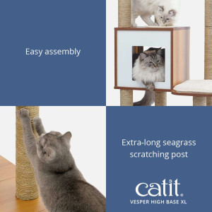 Catit Vesper High Base Cat Tree with Scratching Posts & Memory Foam Cushions