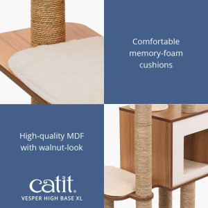 Catit Vesper High Base Cat Tree with Scratching Posts & Memory Foam Cushions