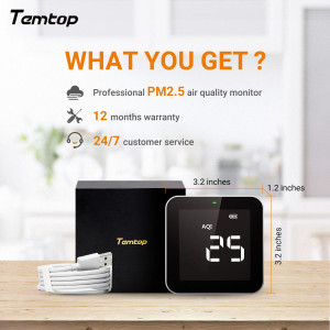 Temtop M10 Air Quality Monitor for PM2.5, HCHO, TVOC & AQI