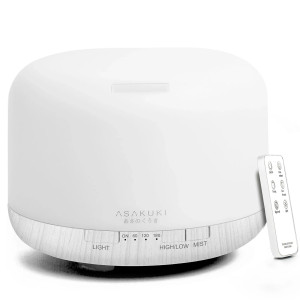 Rock White Wood 500ml Essential Oil Diffuser with Remote Control