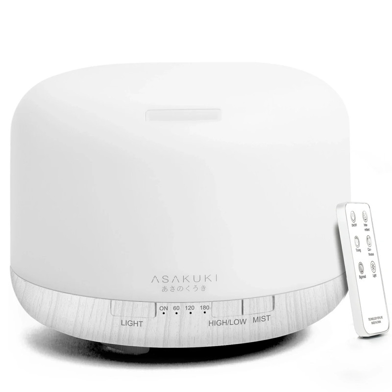Rock White Wood 500ml Essential Oil Diffuser with Remote Control
